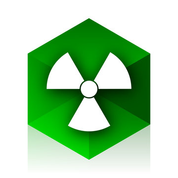 radiation cube icon, green modern design web element