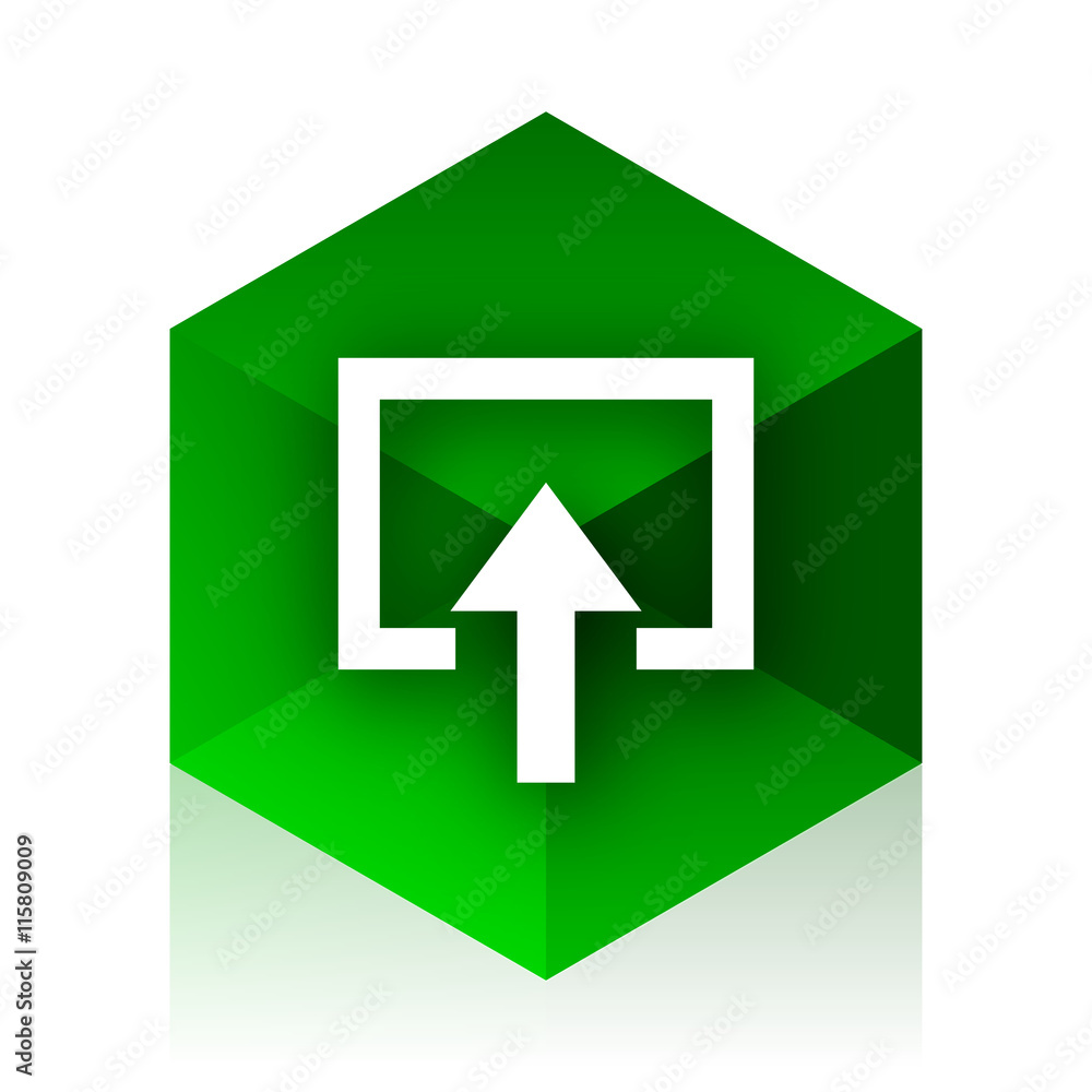 Aufkleber enter cube icon, green modern design web element