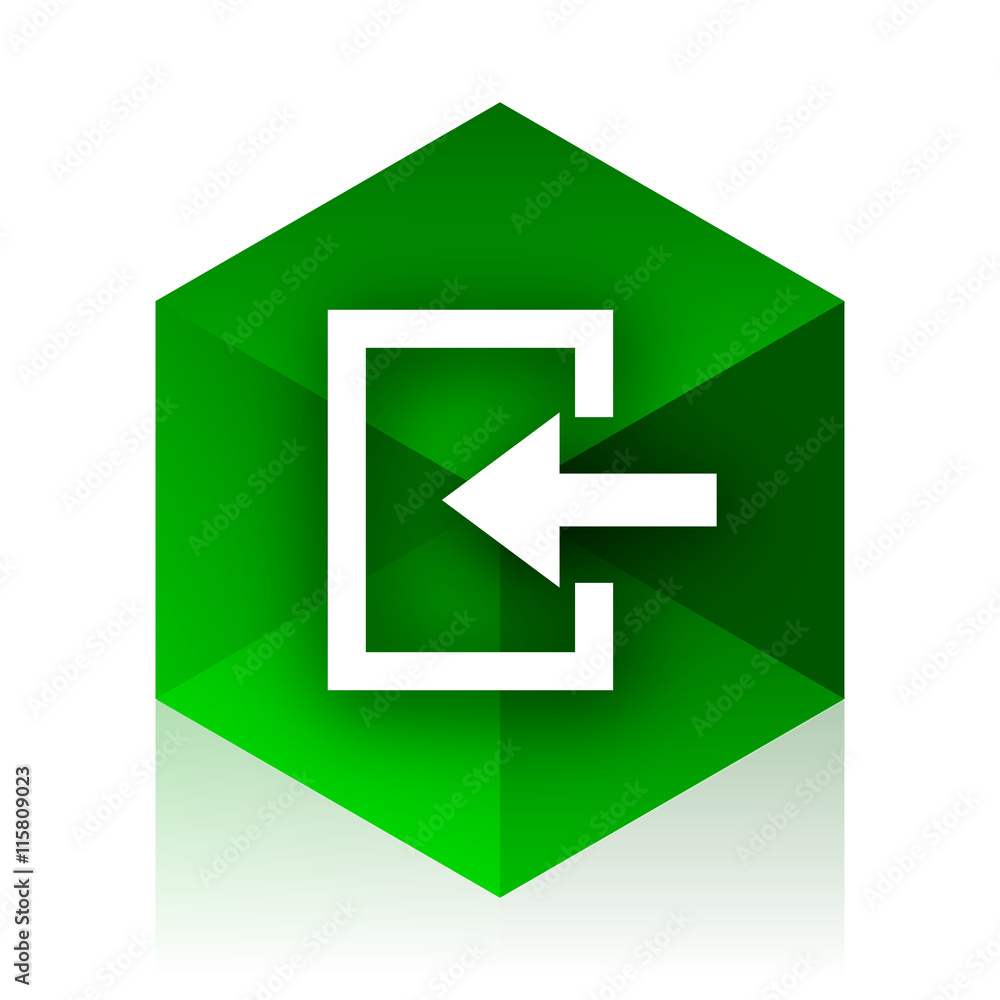 Aufkleber enter cube icon, green modern design web element