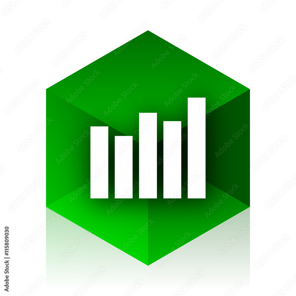 Poster graph cube icon, green modern design web element