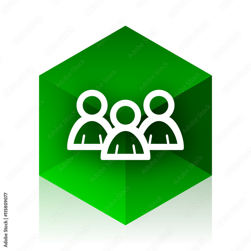 Aufkleber forum cube icon, green modern design web element