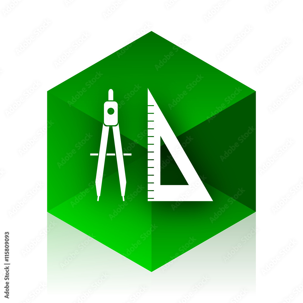 Aufkleber learning cube icon, green modern design web element