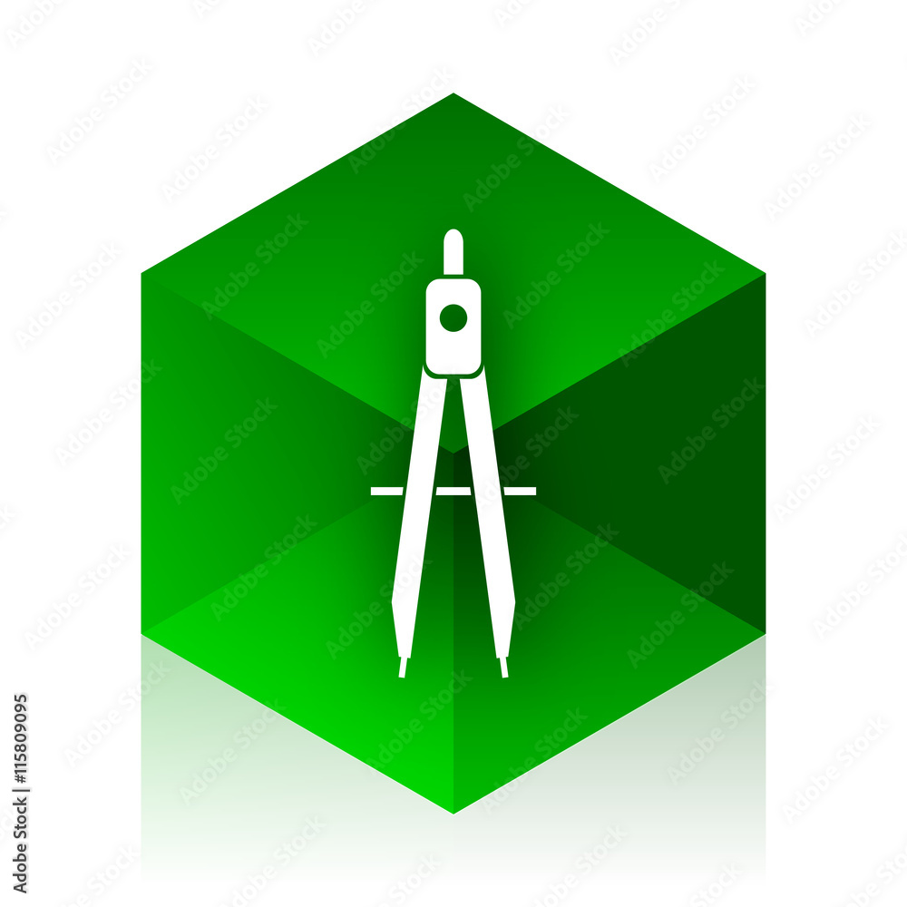 Aufkleber learning cube icon, green modern design web element