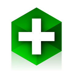 Obraz premium plus cube icon, green modern design web element