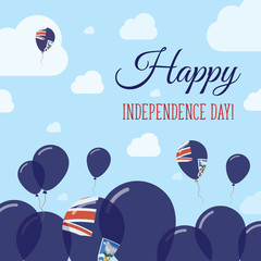 Naklejka premium Falkland Islands (Malvinas) Independence Day Flat Patriotic Design. Falkland Islander Flag Balloons. Happy National Day Vector Card.