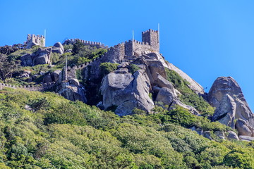 Vista do Castelo dos mouros em Sintra Portugal 