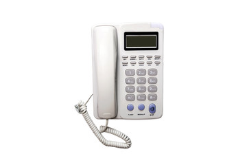 Office phone isolated on white background,Close up Office phone clipping path