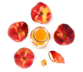 Peach Juice on White Background
