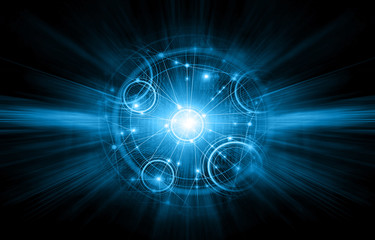 Best Internet Concept of global business.Technological background. Rays symbols Wi-Fi, of the Internet, television, mobile and satellite communications