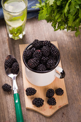 blackberry in old cup