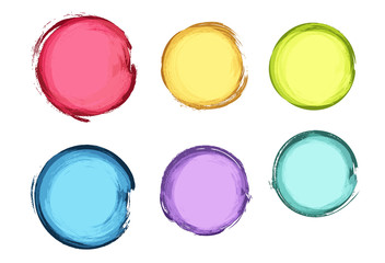 colorful vector grunge circle collection