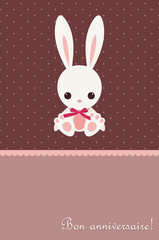 Birthday card with bunny