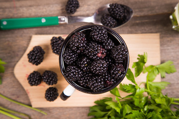 blackberry in old cup