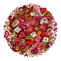Cartoon vector hand drawn Doodle Love illustration
