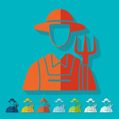 Flat design: farmer