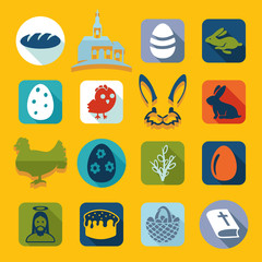 Set of easter icons