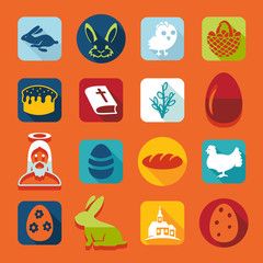 Set of easter icons