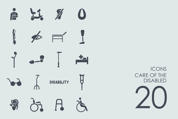 Set of people with disabilities icons