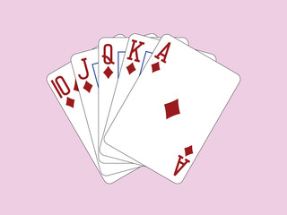 Playing Cards - Royal Flush of Diamonds