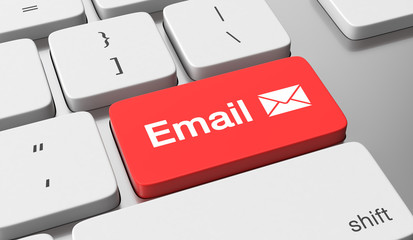 Fototapeta premium Email text written on keyboard button