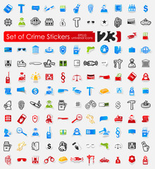 Fototapeta na wymiar Set of crime stickers