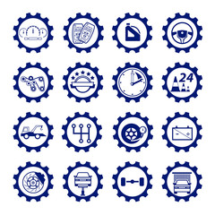 Set to auto logo, badge, emblem or logotype for mechanic, car re