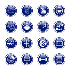 Set to auto logo, badge, emblem or logotype for mechanic, car re