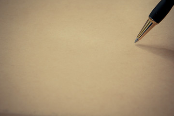 Close up Pen on paper, with copy space for text
