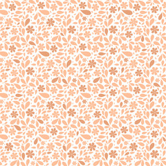 flower seamless pattern, vector background. Floral ornament. Leaf silhouette.