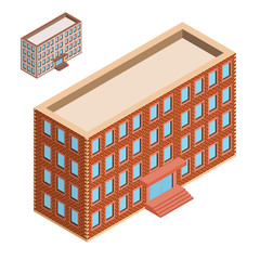 Isometric building. House icon.