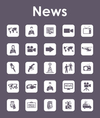 Set of news simple icons