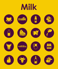 Set of milk simple icons