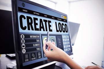 Composite image of webpage for create a logo