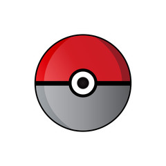 Pokeball icon vector isolated on white background