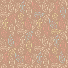 seamless pattern with  leaves. Decorative background. Plant ornament.