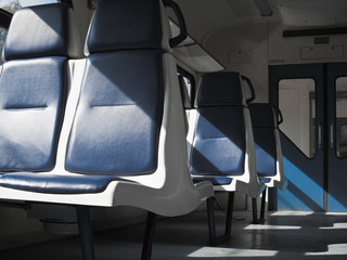 Fototapeta premium The empty seats in commuter train