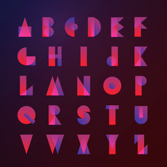 vintage alphabet typography gradient font