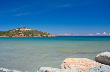 Vue sur la mer &agrave; Macinaggio en Corse, France