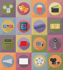 cinema flat icons flat icons vector illustration