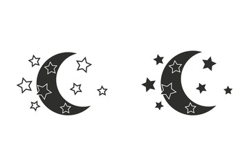 Moon star - vector icon.