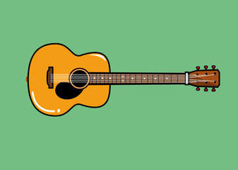 vector illustration of acoustic guitar