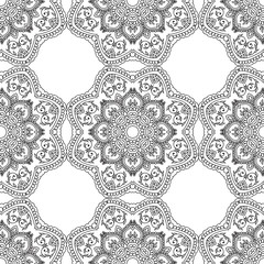 Coloring pages for adults.Decorative hand drawn doodle nature ornamental curl vector sketchy seamless pattern.