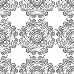 Fototapeta na wymiar Coloring pages for adults.Decorative hand drawn doodle nature ornamental curl vector sketchy seamless pattern.