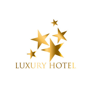five star hotel Gold icon vector eps10. Yellow stars pictogram a
