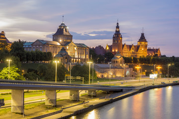 Fototapeta na wymiar panorama of Old Town in Szczecin (Stettin) City