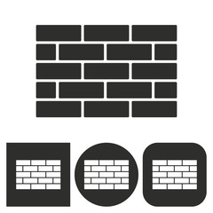 Brick wall - vector icon.