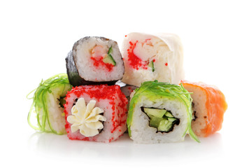Sushi roll, isolated on white