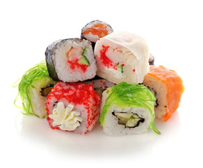 Sushi roll, isolated on white