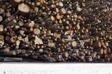 the chopped firewood