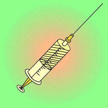 Syringe Pop art vector illustration